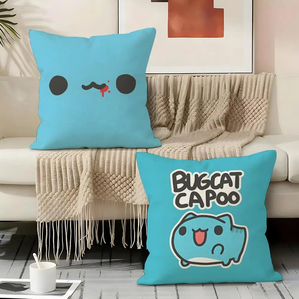 B-bugcat Capoo Animation Pillow Case Pillowcase, Double-sided Printed, Sofa Cushion, Bedroom Headboard Pillow
