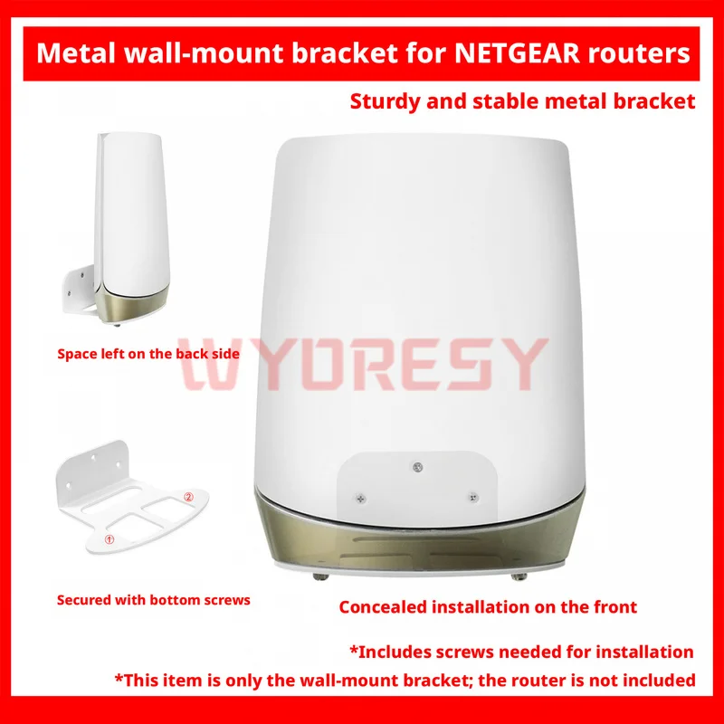 for NETGEAR (RBK752/RBK753/RBK853) Orbi Router Wall Bracket Thickened Heavy Duty Metal Build Features Anti-Rust & Stable Perform