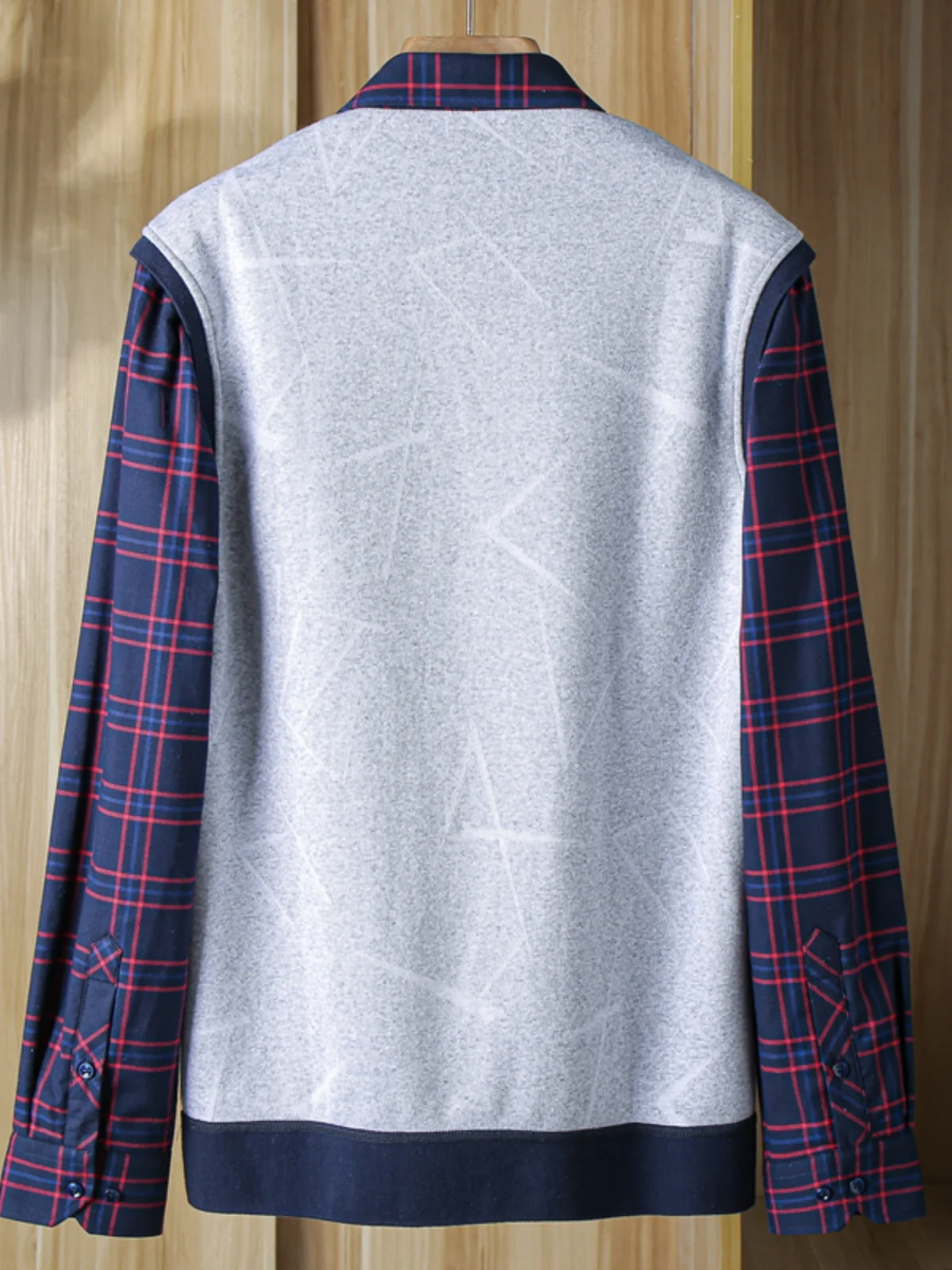 

Men's Knitted Plaid irt Collar Fce Lined Thiened Winter Commute Dad Top Faionable Urban Sle Long Sve Basic Mass