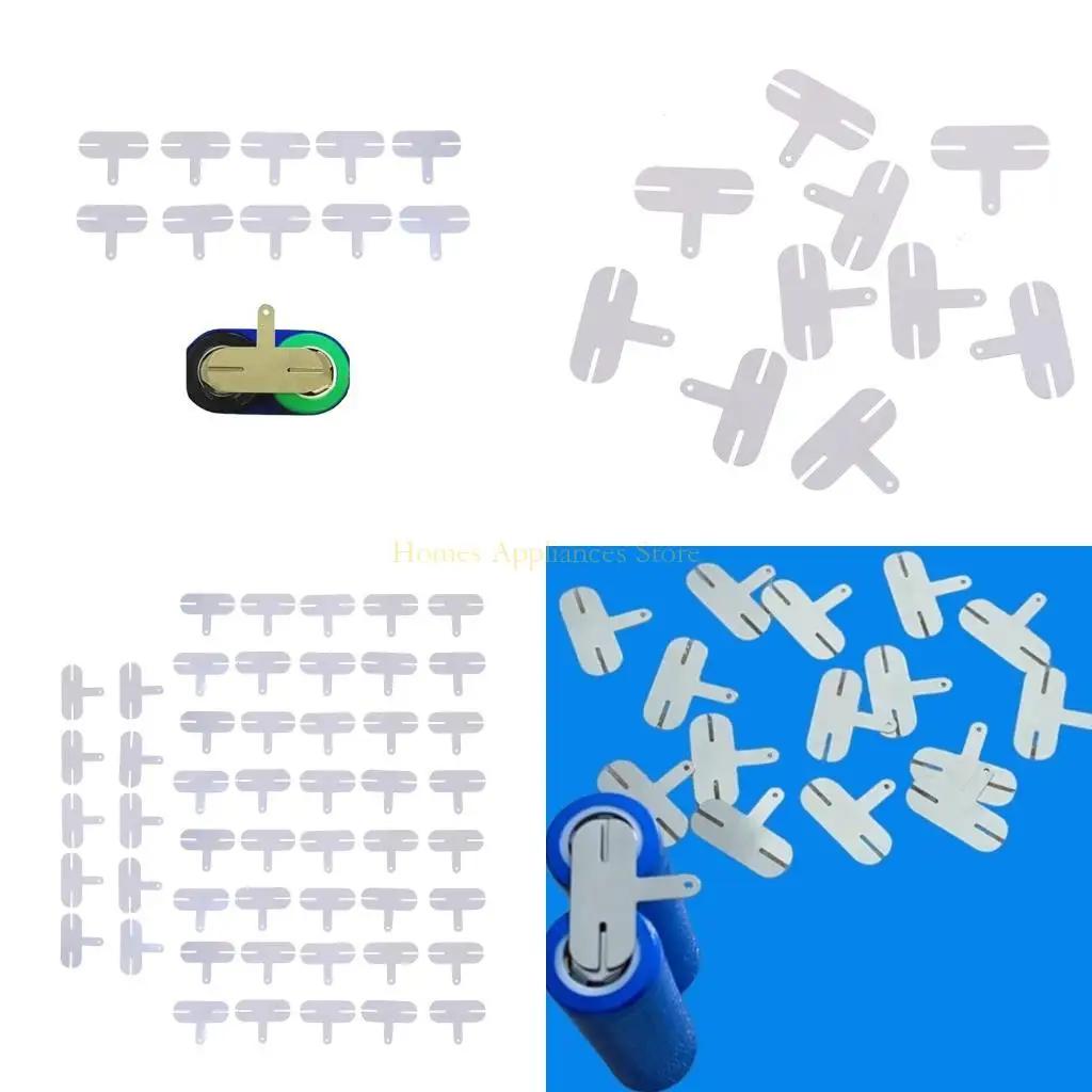 

D0AB 50 Pack Практическая T -форма никелевая батарея разъемы аккумулятора 0,15 мм высокая температурная сопротивление для