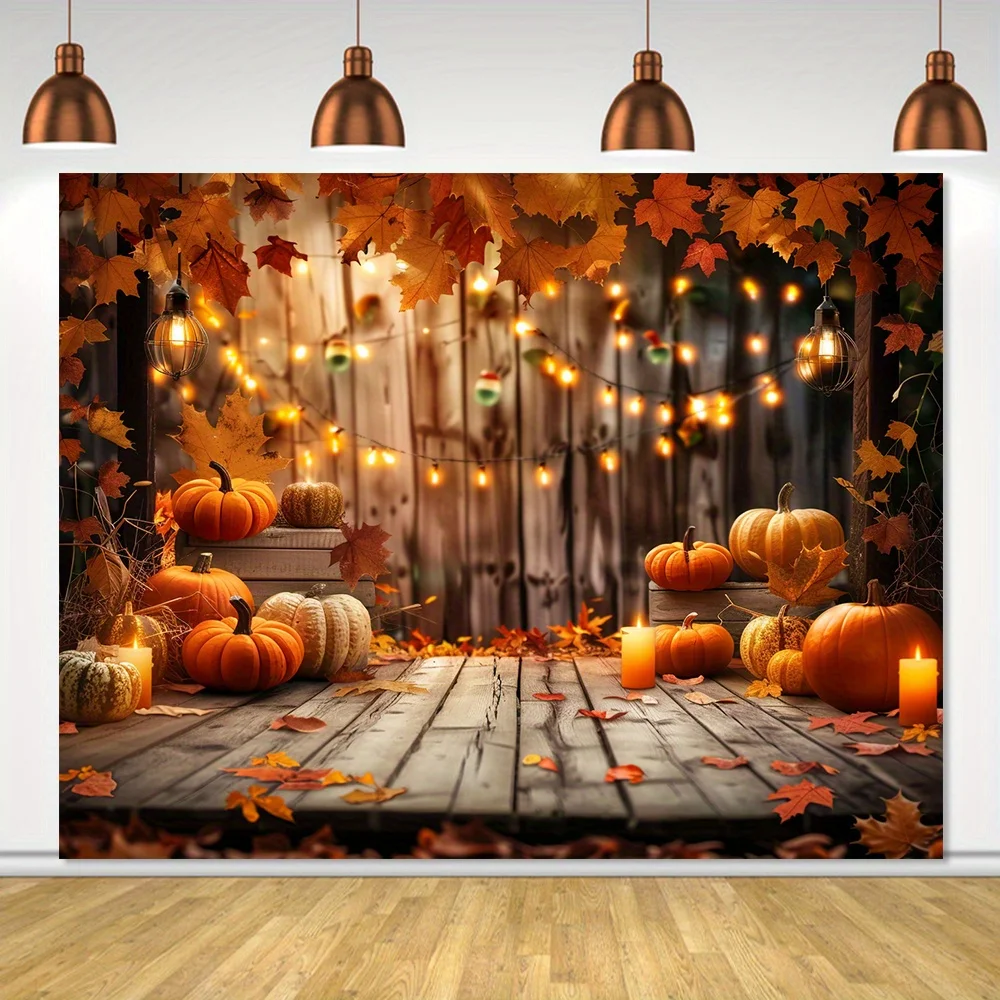 Autumn pumpkin photography background, Autumn Thanksgiving harvest wooden background, party decoration