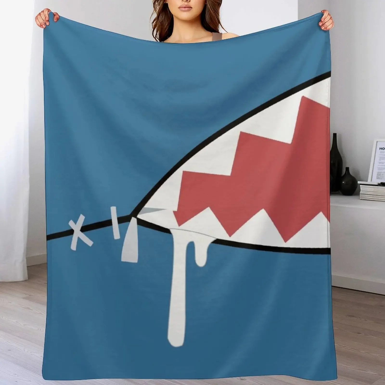 

Gawr Gura Shark Mouth Throw Blanket Sofa Throw Luxury Throw warm winter christmas gifts Blankets