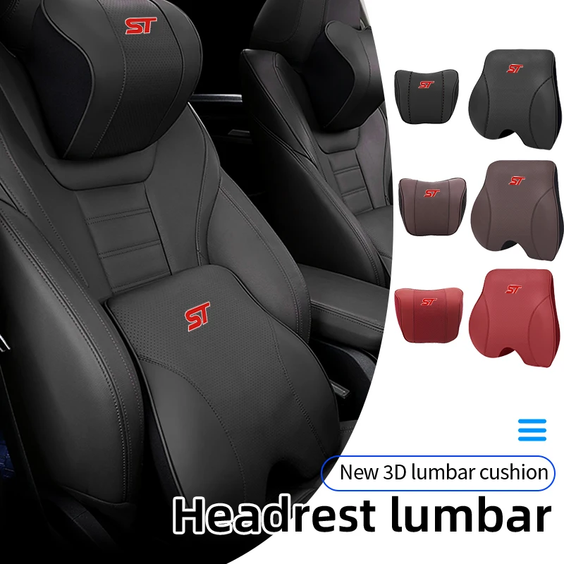 Almofada de apoio para pescoço e lombar para carro, protetor de cintura e costas para Ford S-MAX Kuga Mondeo Fusion KA Everest Escape ST