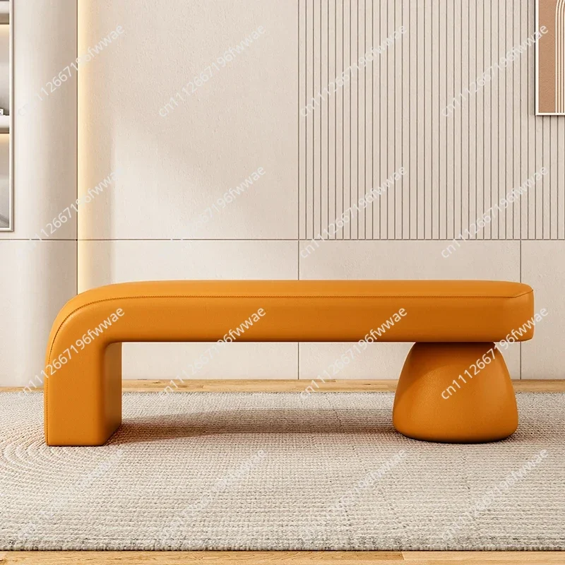 Minimalism Cloakroom Shoe Stool for Women Modern Shoe Ottoman Light Luxury Living Room Bench Elegant Bedroom Bed End Seat