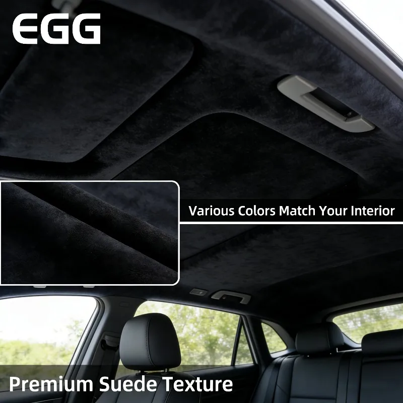 

Automotive Headliner Fabric Self-adhesive Suede Car Roof Liner DIY Upholstery Material for Ceiling Replacement Renovate Repair