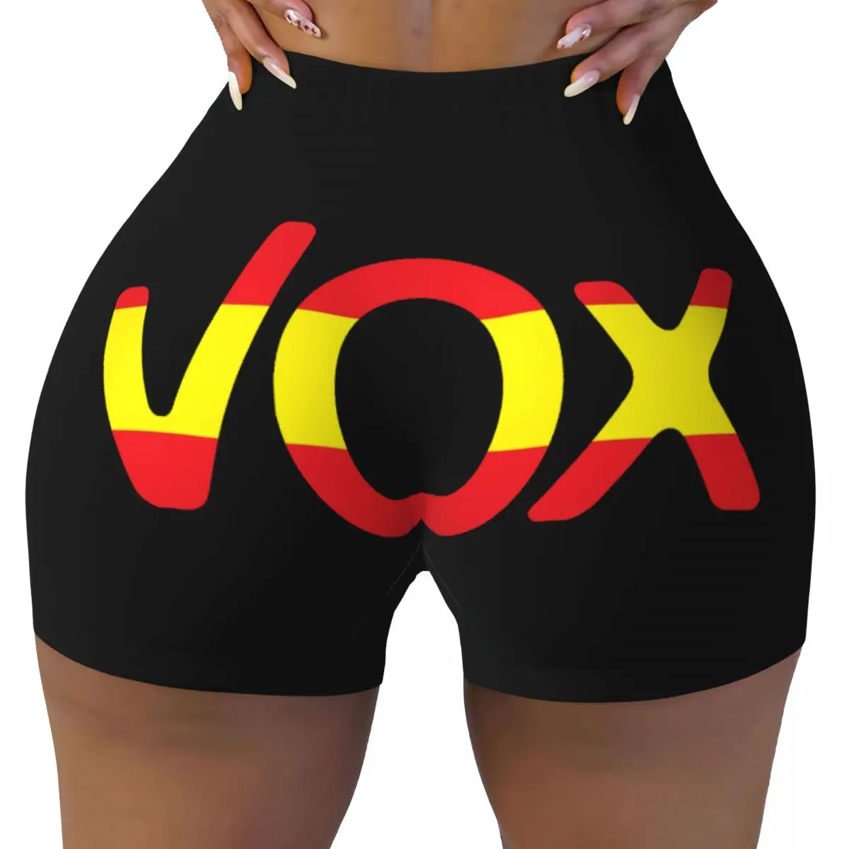 Custom Spanish Political Party Gym Running Volleyball Shorts Women Spain Vox Logo Workout Yoga Shorts