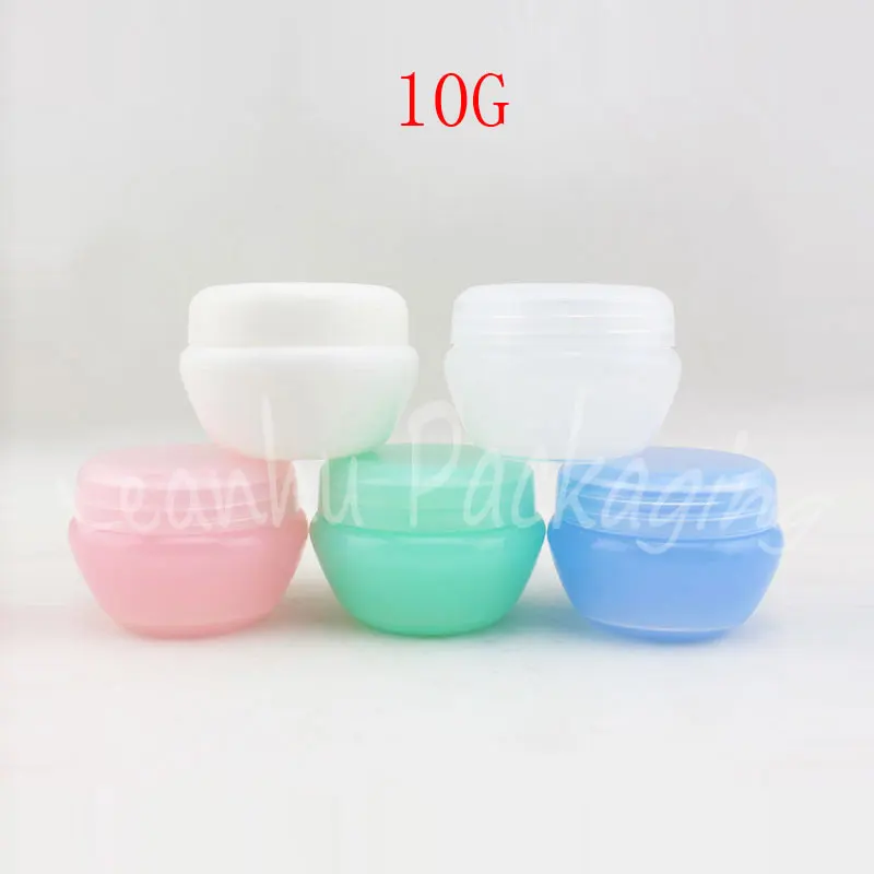 10G Cream Plastic Makeup Jar Containers ,10CC Small Nail Art Cans , MINI Cream Jar Packaging Container , Makeup Sub-bottling