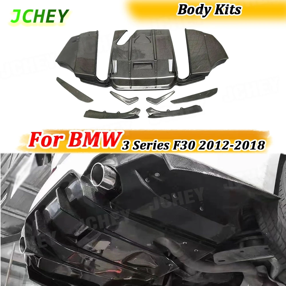 

JCHEY Carbon Fiber Rear Bumper Diffuser for BMW 3 Series F30 M Tech Sport 2012-2018 Rear Splitters Spoiler FRP Car Accessories