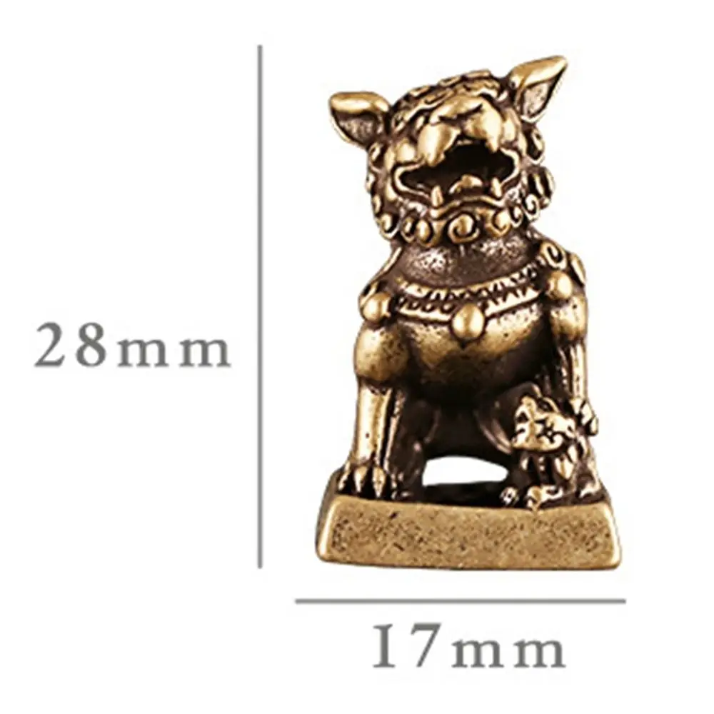 Brass Crafts Attracts Wealth Good Quality Tea Pet Feng Shui Decoration Keychain Pendant Lion Seal Lion Ornaments Lion Figurines