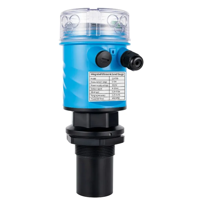 Ultrasonic Liquid Level Transmitter 3~20m Measuring Range 4-20mA Relay Output Industrial Water Tank Level Sensor