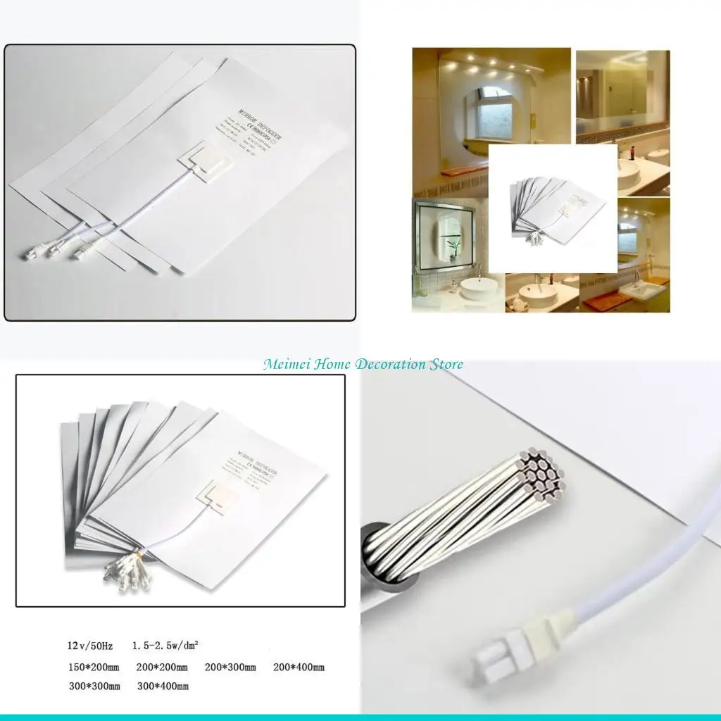 H7BF Upgraded Anti Fog Film Fog Resistant PET Film for 12V Mirrorors Keep Your Mirror Clear & Fog Frees Simple Installs