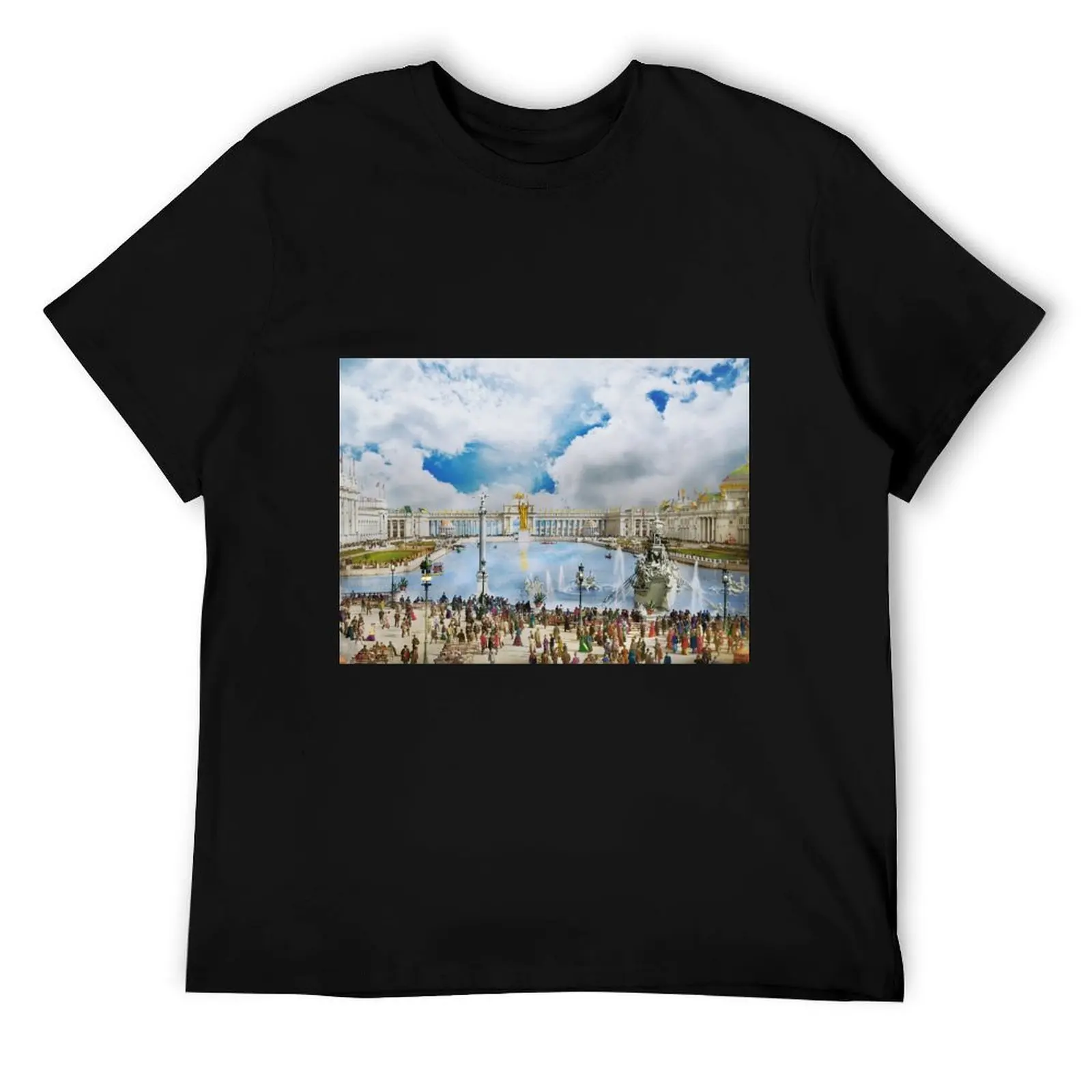 

Город - Чикаго, IL - Fair - The Court of Honor 1893, футболка, мужские хлопковые забавные хлопковые футболки, мужская футболка