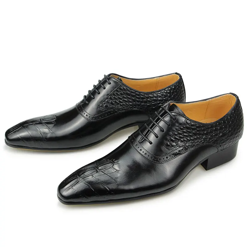 Italien Männer der Schuhe Prince Klassische Moderne Formale Oxford Flügelspitze Lace Up Kleid Schuhe Handgemachte Schwarz Echtes Leder Freies