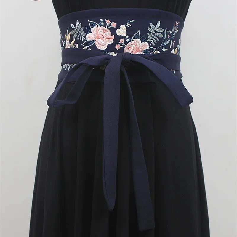 chinese-style-women's-wide-waistband-beautiful-embroidery-adjustable-high-end-dress-belt