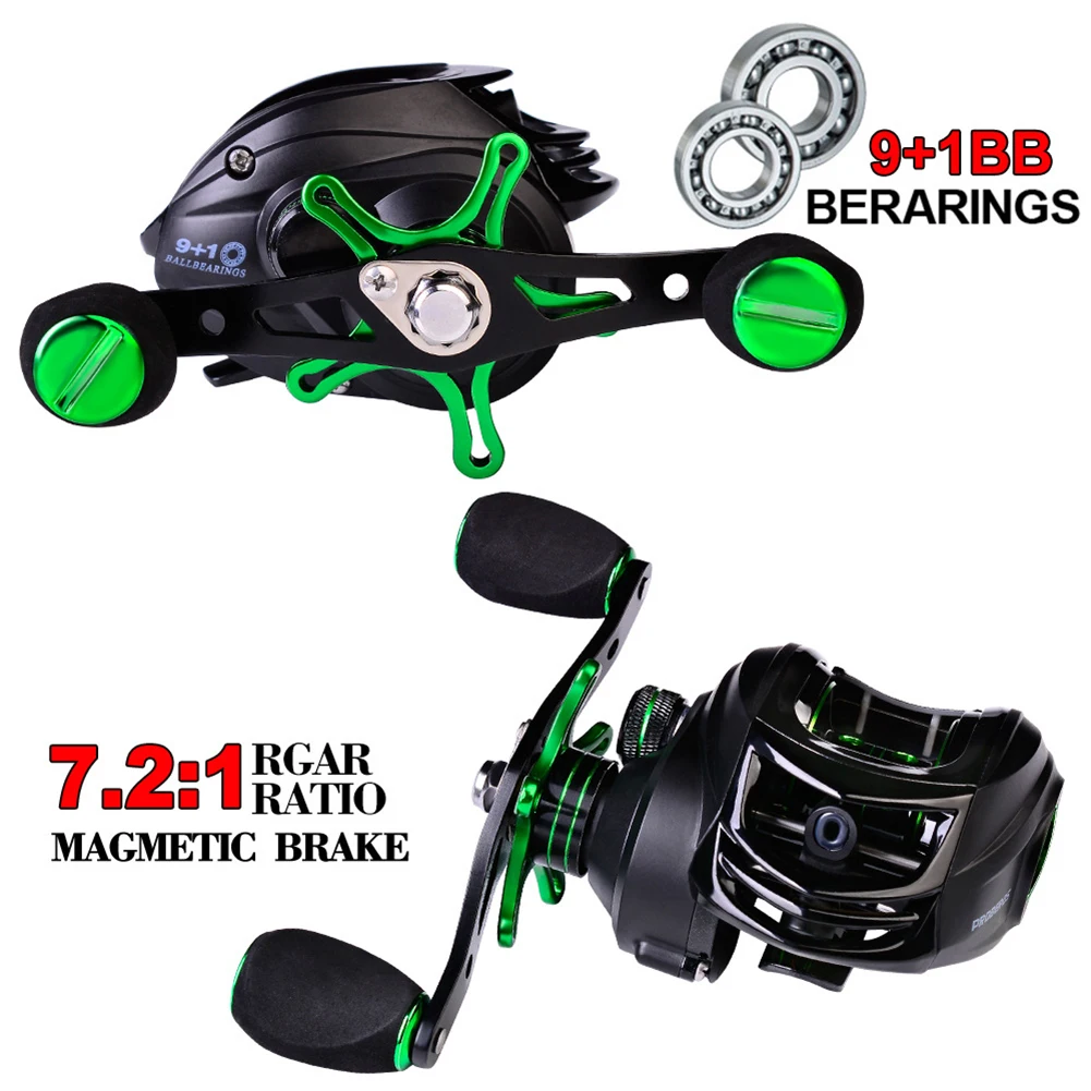 

Baitcasting Fishing Reel 7.2:1 Gear Ratio 17.64LB Max Drag Smooth Baitcaster Fishing Reel With Ceramic Guide Ring Magnetic Braki