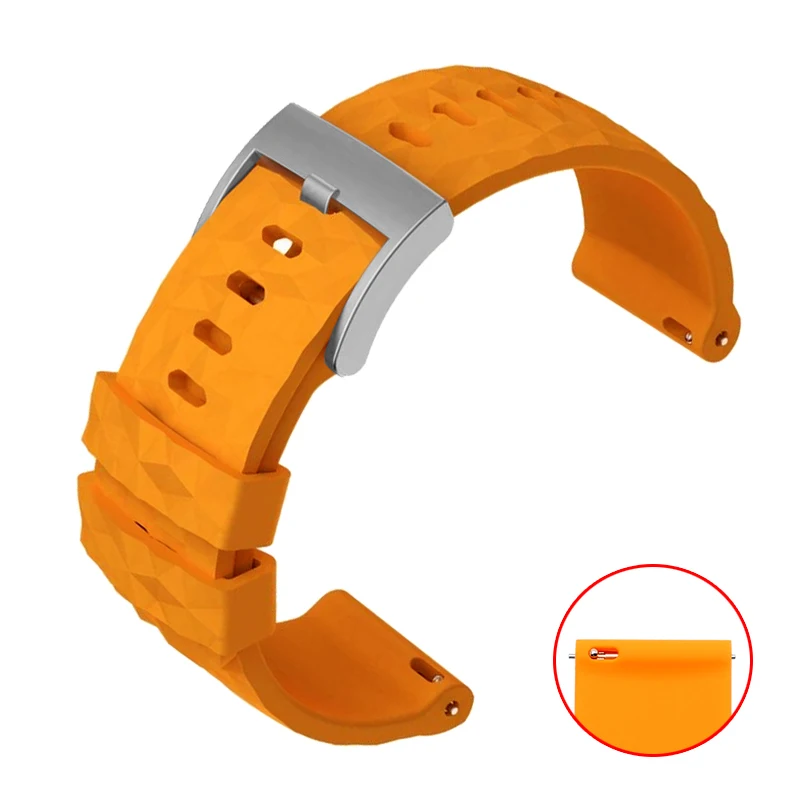 Sports Waterproof rubber watchband Fit suunto TRAVERSE series Alpha watch 24mm silicone straps with stainless steel clasp