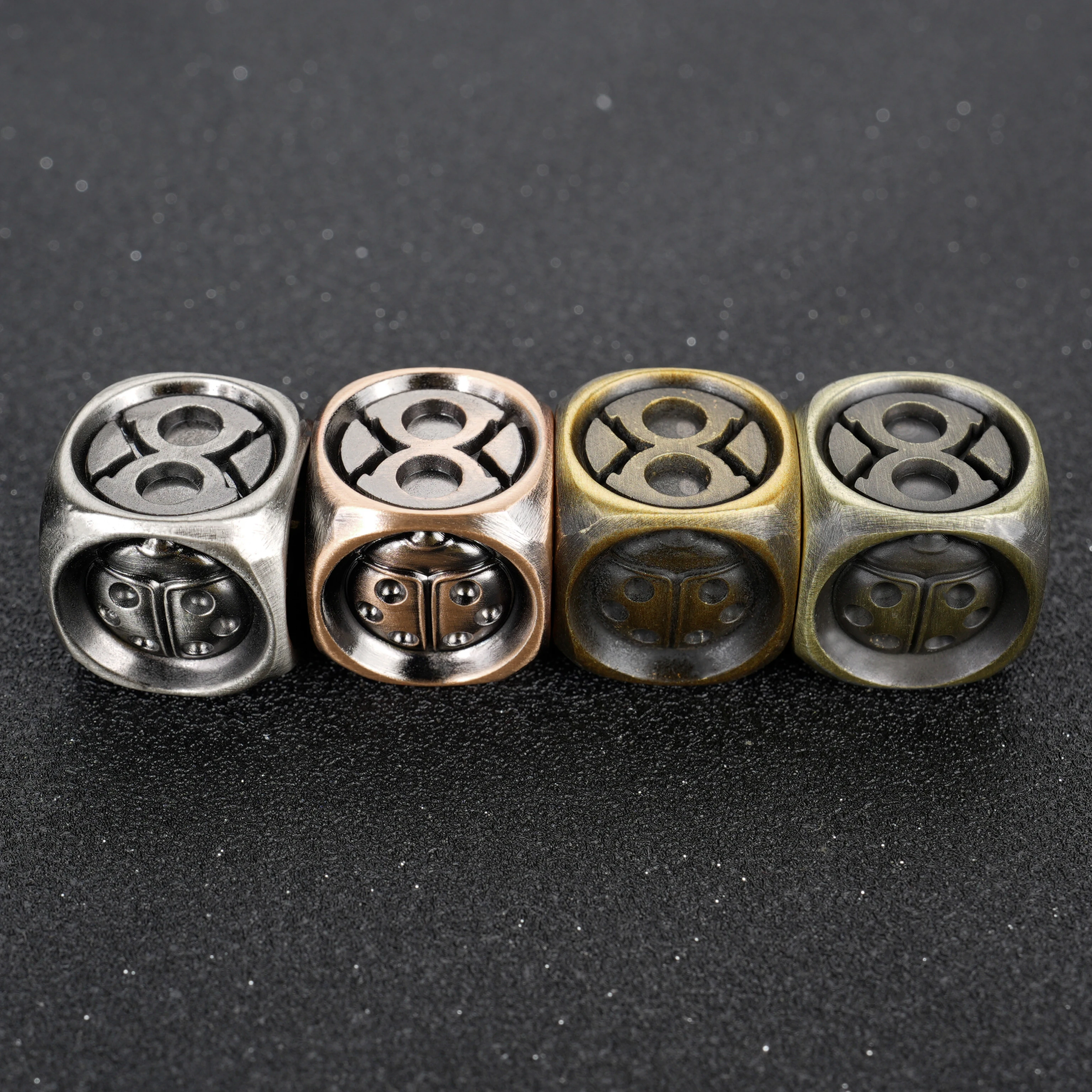 

1Pcs DND Dice D6 Ladybug Metal Dice Insect Dice 18x18mm Multi-sided Polyhedral Dice for D&D Game COC Role Playing RPG Table