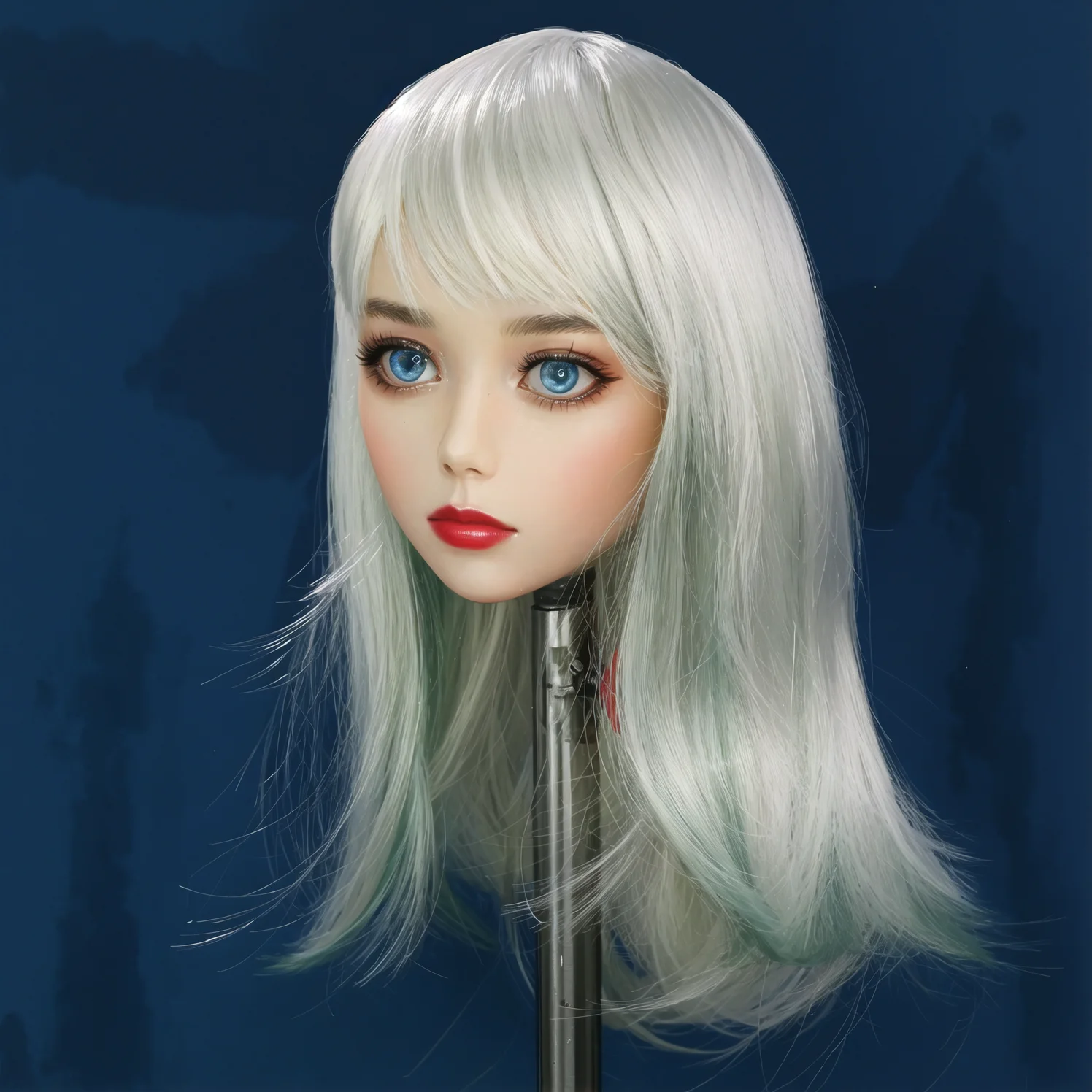 Modello perfetto per la testa della fidanzata, materiale TPE, occhi azzurri, consistenza morbida, decorazione da tavolo, giocattolo per adulti maschi, può essere venduto separatamente parrucca