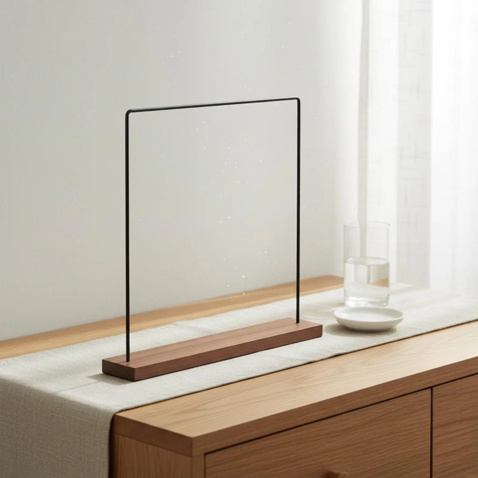 

Necklace Display Stand Minimalist Design Locket Display Holder Crossbar Jewelry Stand Wooden Base Household Storage