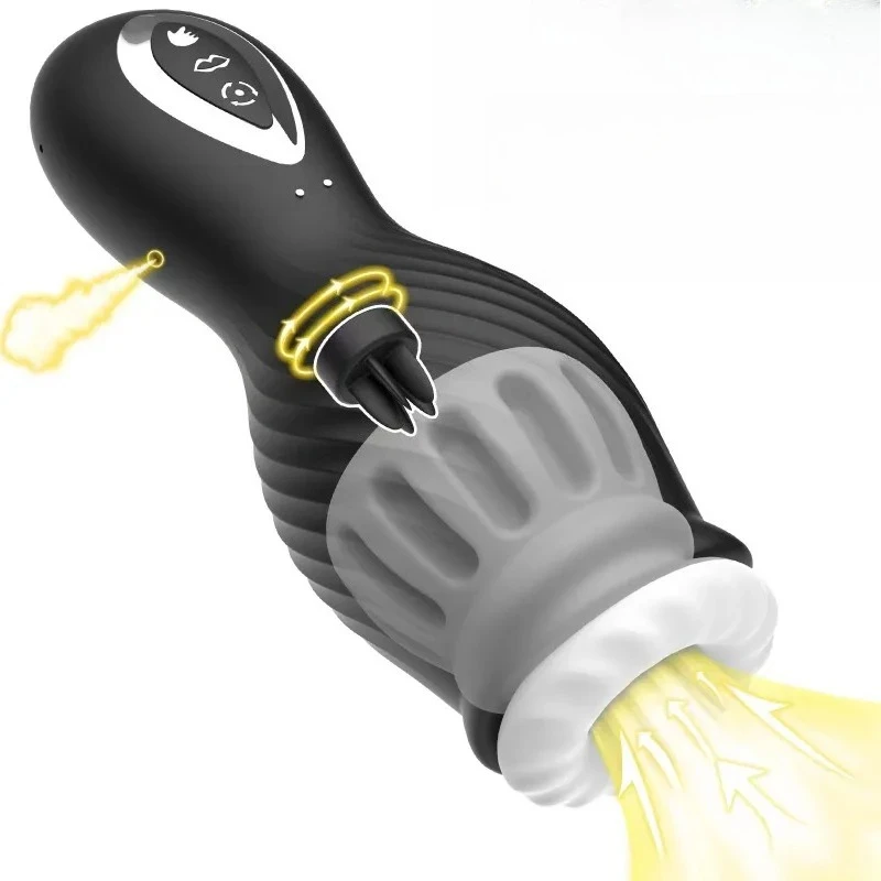 Masturbation Cup IPX7 Full-Body Waterproof USB Rechargeable Multi-Device Compatible One-Click Control  Adult Sex Masturbator