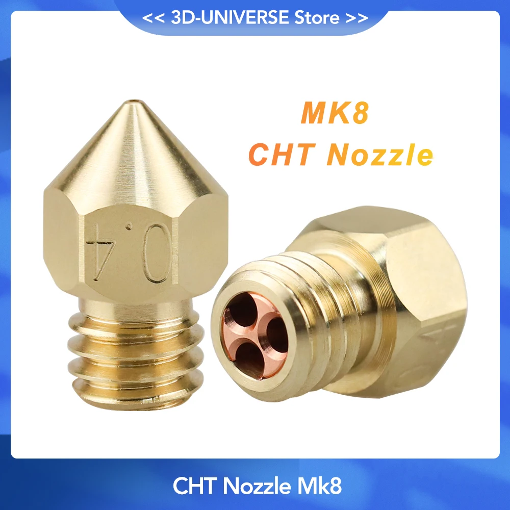 New Clone CHT Nozzle MK8 0.4mm Brass Nozzles High Flow Three-eyes Print Head For Ender 3 1.75mm 3D Printer Accessories