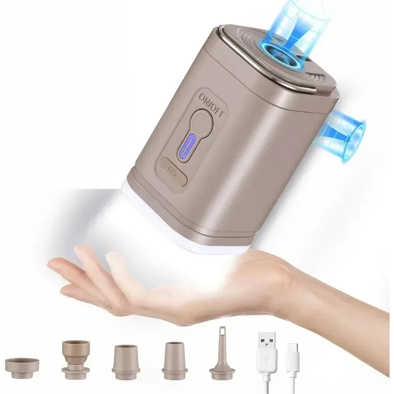 

Электрический воздушный насос 3 в 1 с подсветкой, миниатюрный беспроводной компрессор с USB-зарядкой, насос с дефлятором для отдыха на природе и походов