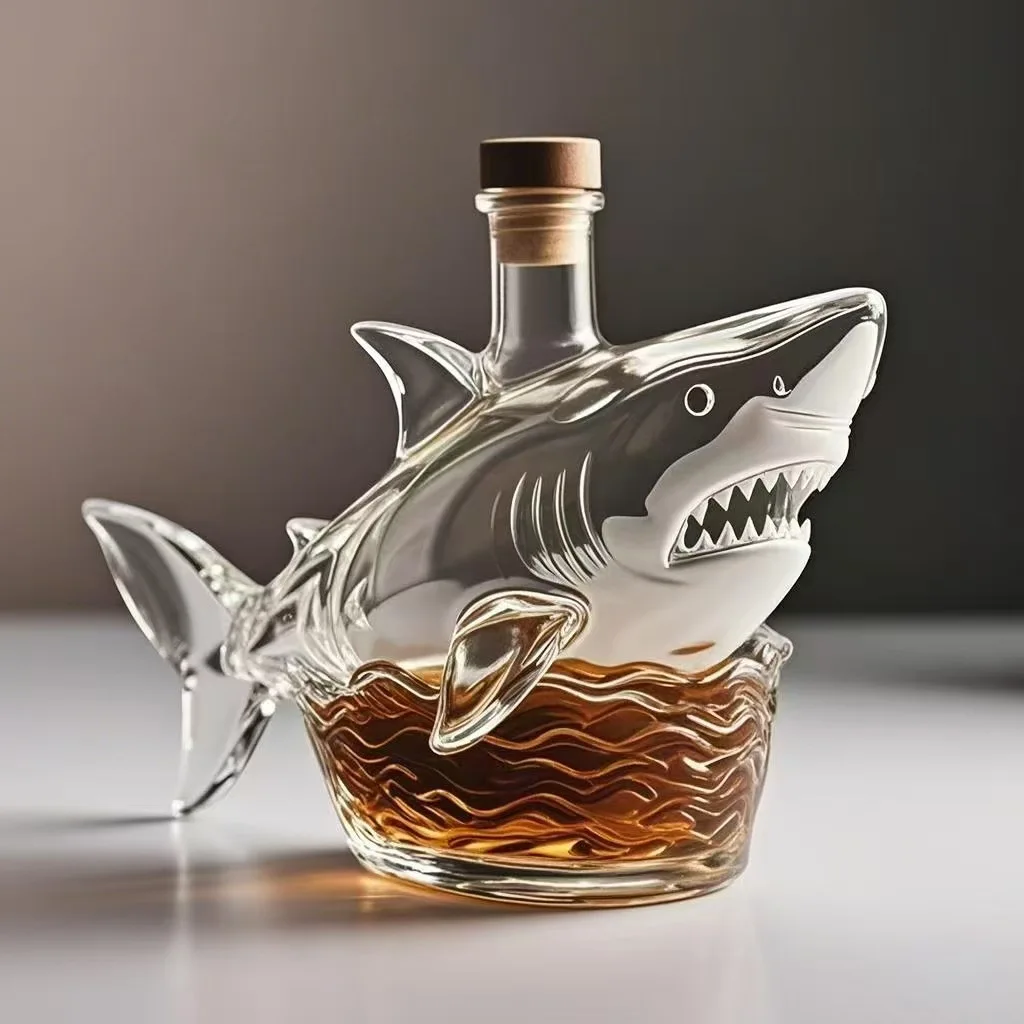 

2025 New Shark Whisky Bottle Creative Bar Decoration Unique Gift for Men Bar Accessories Home Bars Wine Bottle