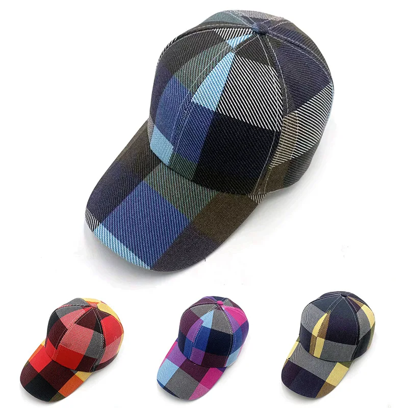 

Color Block Plaid Pattern Baseball Cap Casual Sunscreen Sun Hat Breathable Unisex Outdoor Sports Hat Dad Hat