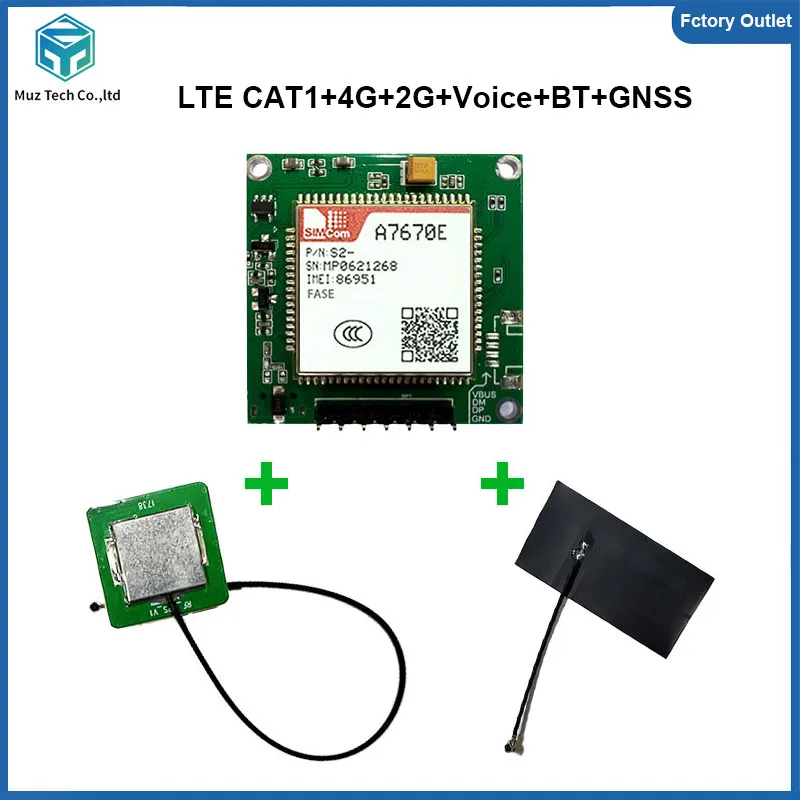 

SIMcom A7670E-FASE Development Board LTE CAT1 Module 4G+2G+Voice+BT+GNSS breakout kit for Europe Africa Korea Southeast Asia