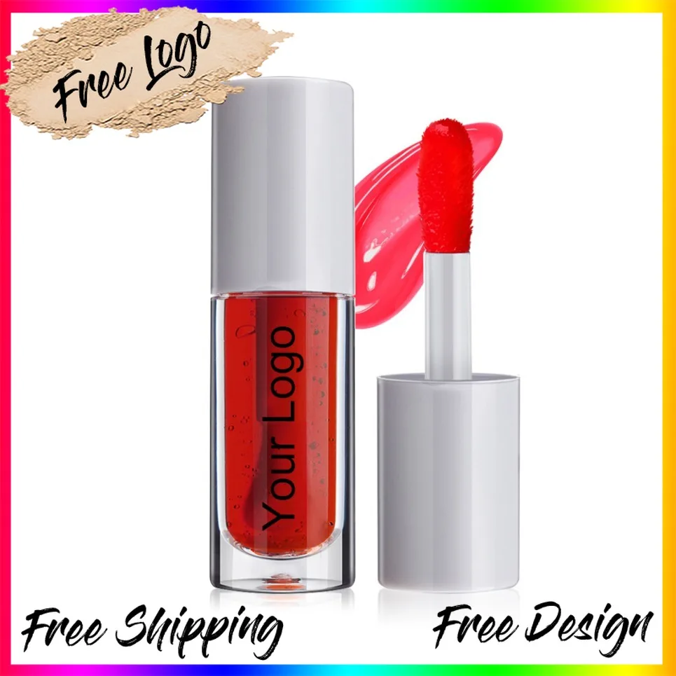Vegan Jelly Tint Lip Cheek Eye 3 in 1 Makeup Waterproof Private Label Custom Logo Wholesale Ins Lipstick Non Fade Lip Gloss