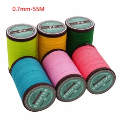 0.7mm 55M Leather Round Waxed Thread Polyester DIY Leather Craft Sewing Line Wax Thread
