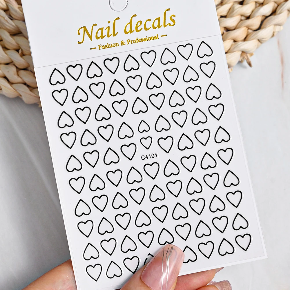 1 pz 3D abbronzante cuore adesivi per nail art 8*10 cm olografico oro/argento amore-cuore design autoadesivo decalcomanie manicure slider &