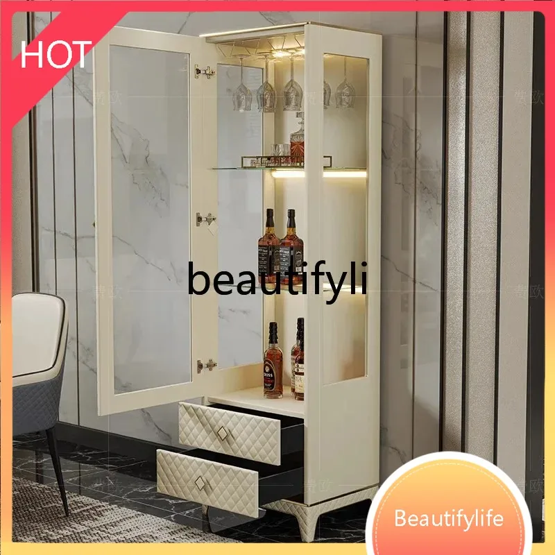 

XX80 Light luxury glass wine cabinet against the wall dining room locker living room high-end Italian bookshelf