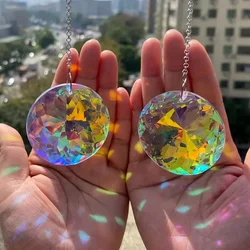 2pcs Crystal Sun Catcher Prism, Hanging Sun Catcher with Glass Prism, Rainbow Maker for Window, Balcony, Kitchen, Garden Decorat