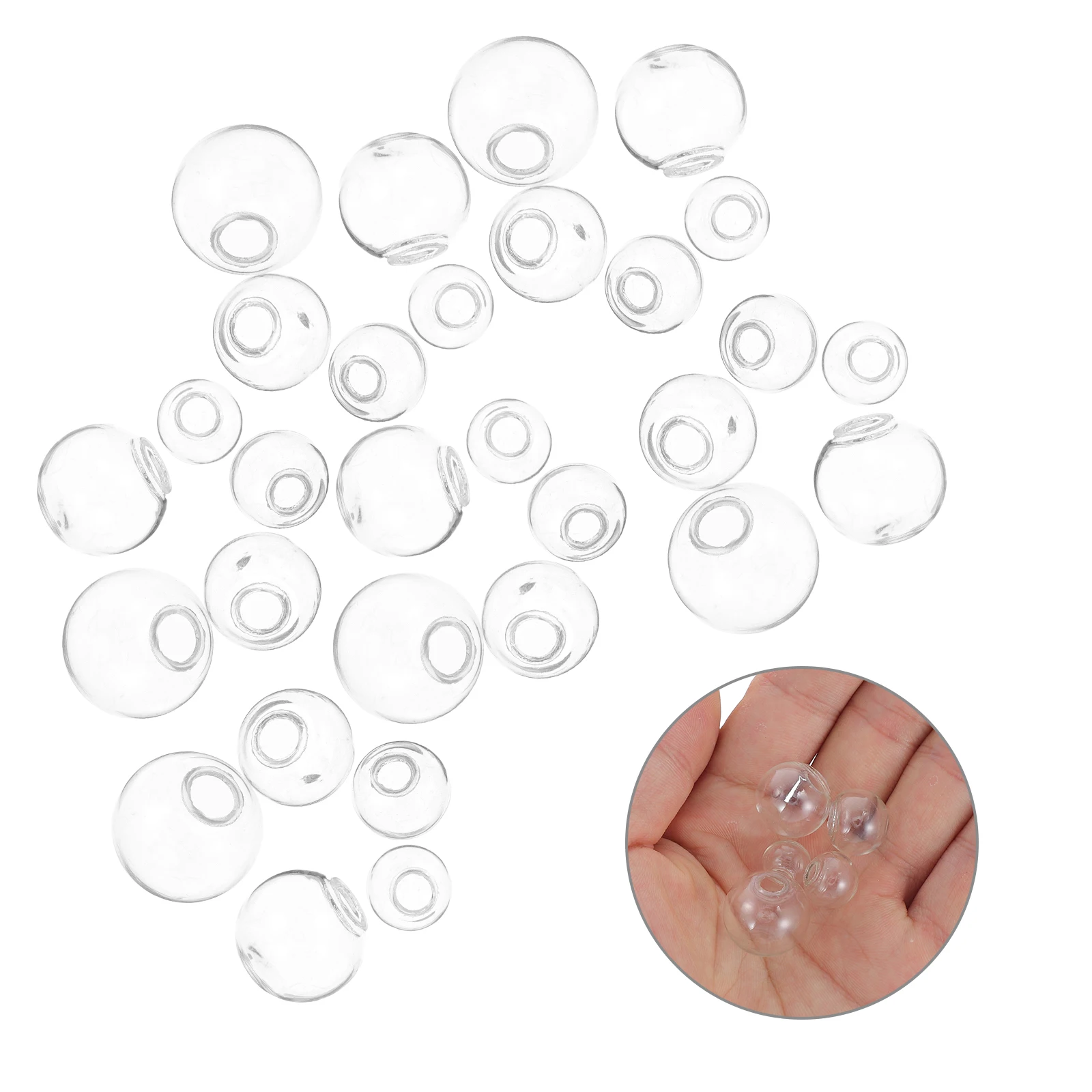 

100pcs Mini Glass Globe: Glass Ball Bottles Orbs Wish Ball Spheres Craft Bottle Fillable Ornaments For Christmas Tree Pendant Ch