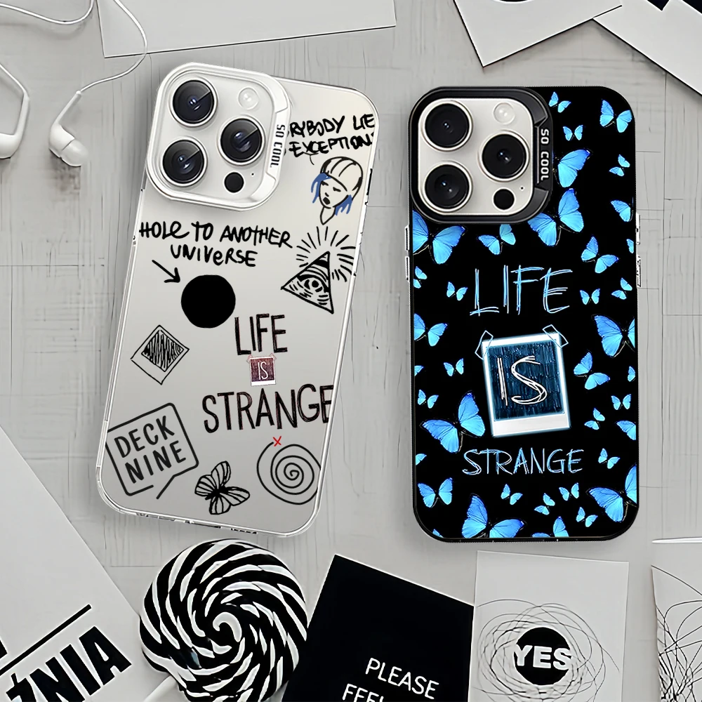 Game For iPhone 11 12 13 14 15 16 Pro Max Plus Black White Shockproof Cover Laser IMD Phone Case L-Life is Strange