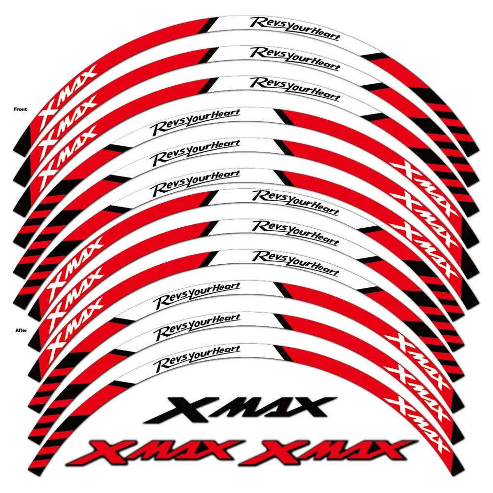 オートバイのホイールステッカー,スクーターのリムステッカー,アクセサリー,ストリップテープ,xmax 150, 250, 300,xmax300,xmax250,xmax150