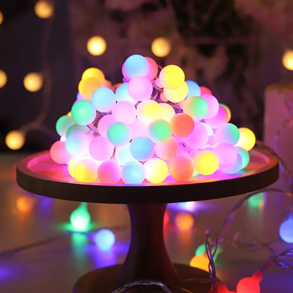 

Светодиодные шаровые гирлянды с питанием от батареи, уличный глобус, сказочный свет для свадьбы, декоративная световая гирлянда, палатка, рождественское украшение