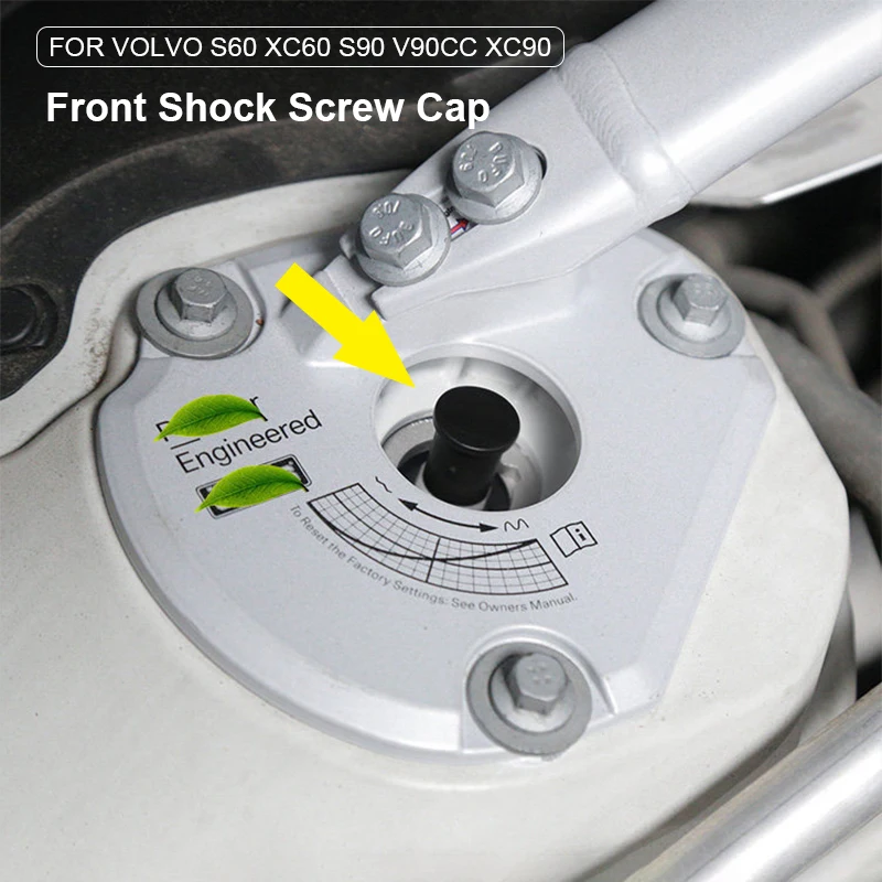 2 Peças Tampa de Parafuso do Amortecedor Automotivo, Capa de Proteção Antiferrugem para Amortecedor Dianteiro para Volvo S60 XC60 S90 V90CC XC90, Atualização Antiferrugem
