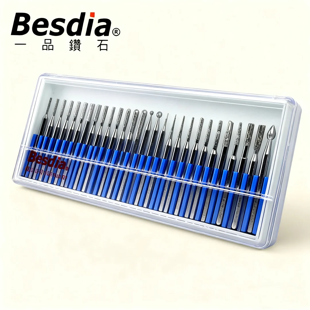 

30 шт., набор наконечников Besdia Bma-30, шлифовальный сплав, нефрит, полировка, инструмент для резьбы по внутренним отверстием, шлифовальный стержень