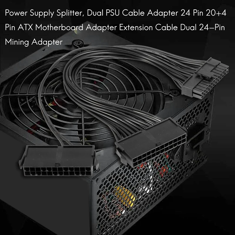 Netzteil Splitter, Dual-Netzteil-Kabel adapter 24-polig 20 4-polig atx Motherboard-Adapter Verlängerung kabel Dual 24-poliger Mining-Adapter