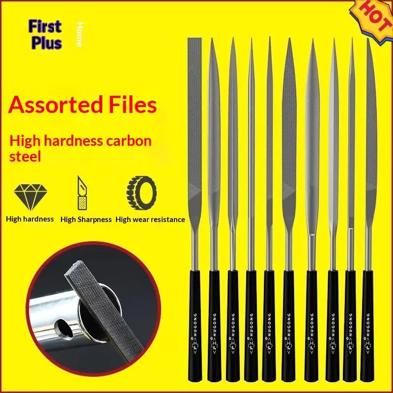 

5/10PCS Mini Metal Needle File Kit High Hardness Non Slip Handle Precision Grinding Files For Jewelry Model Metal Wood DIY Craft