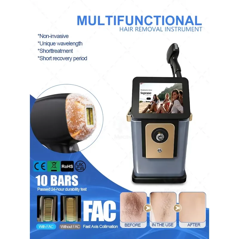 5‑Wavelength Diode Machine 755/808/830/940/1064nm FAC Tech Ice Point Painless Tattoo Salon Device