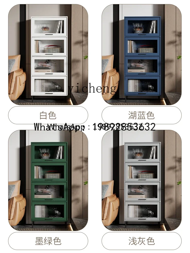 a20  Simple and Light Luxury Bookcase Bookshelf Integrated Combination Glass Door Floor Household Study Living Room