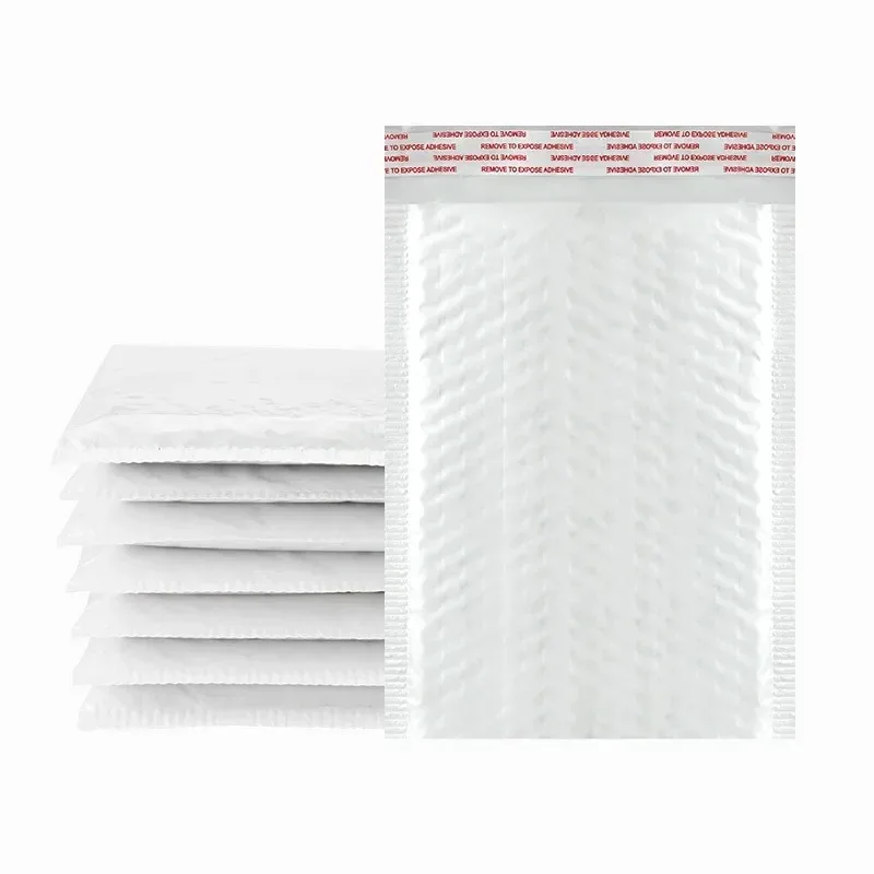 Envelope acolchoado branco por atacado, envelopes bolha para embalagem, presente, sacos de envio com vedação automática, envelope bolha, 10-100 peças