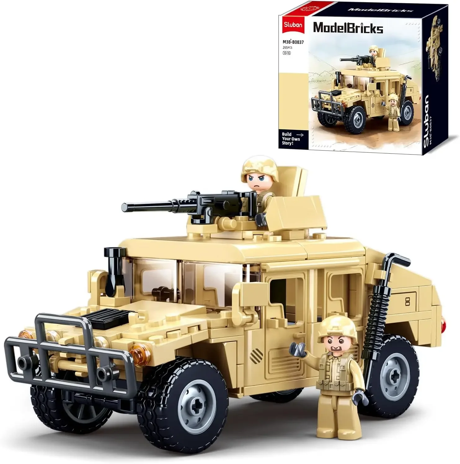 265PCS WW2 Military SWAT H2 Assault Vehicle Car Building Blocks Army Soldier Armor Car Model Bricks DIY Toys Gifts For Kids Boys