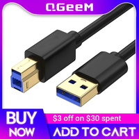 QGeeM supper Speed USB 3.0 Printer Cable usb 3.0 am to bm cable USB3.0 Cable  Extension Printer Wire Cable For HP Printer