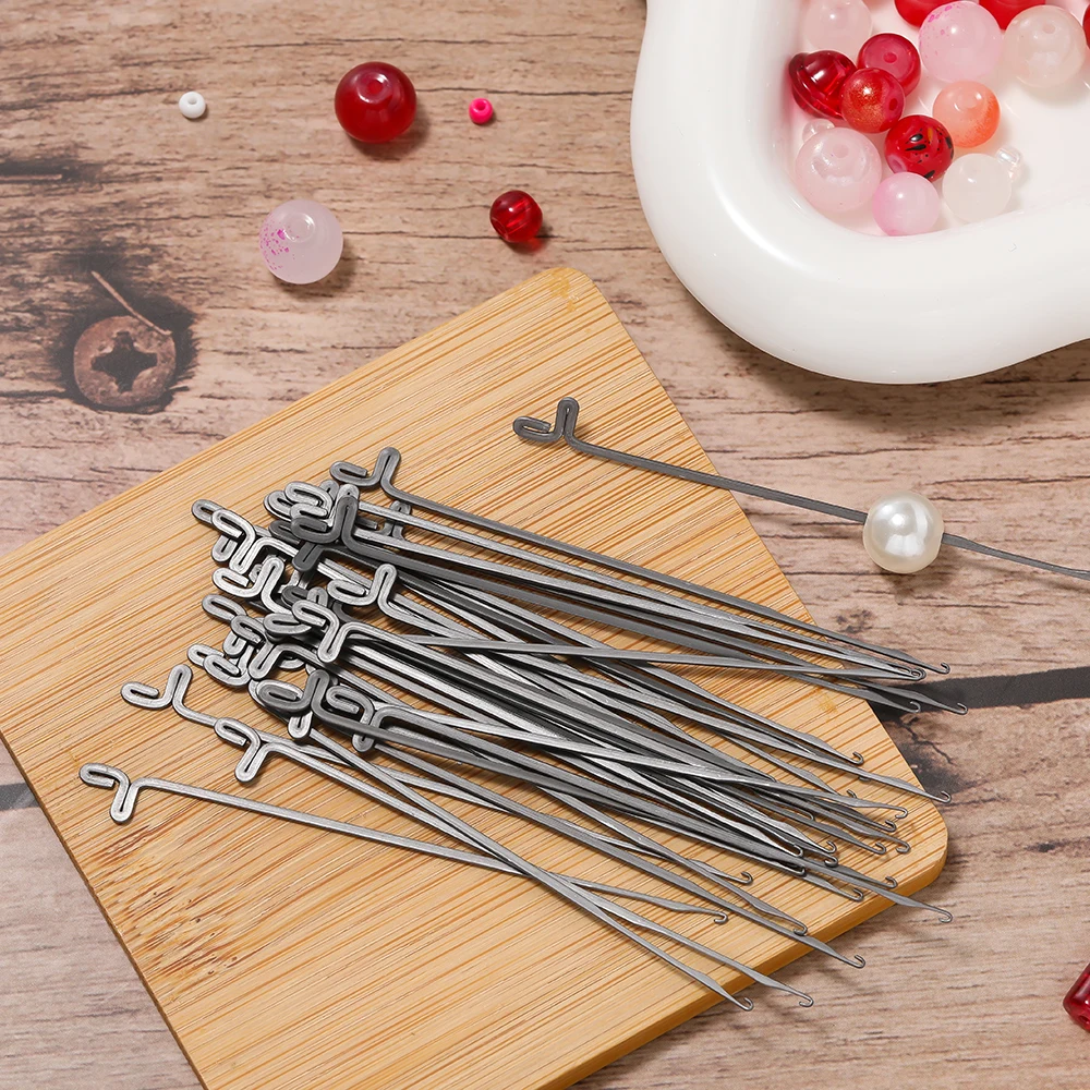  10Pcs/lots Crochet Threading Machine Beading Needle DIY Jewelry Making Bracelet Necklaces Carpet Tongue Needle Tool