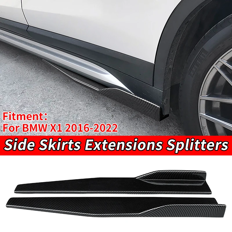 

Car Left/Right Side Skirt Bumper Diffuser Spoiler Aprons Wings Extensions Carbon Fiber ABS Accessories For BMW X1 F48 2016-2022