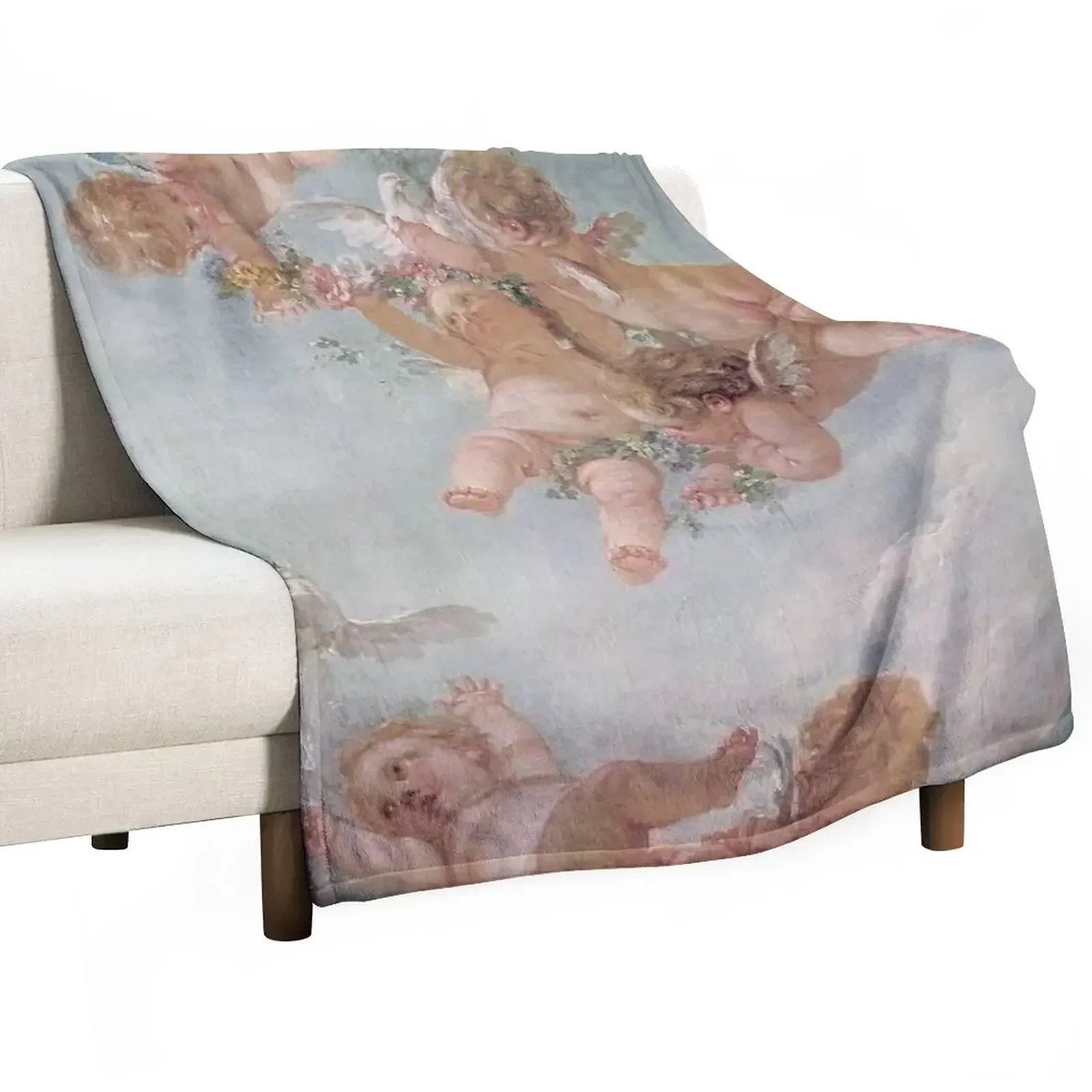 New Cherubs Renaissance Aesthetic Throw Blanket Shaggy Luxury Thicken Designers Blankets